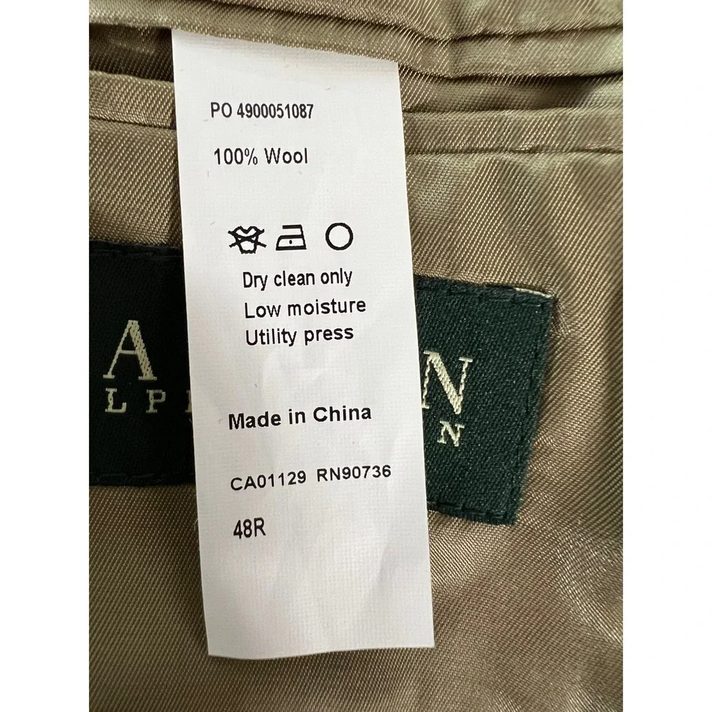 Lauren Ralph Lauren Blazer Mens 48R Brown 100% Wool Sport Coat 2 Button Preowned